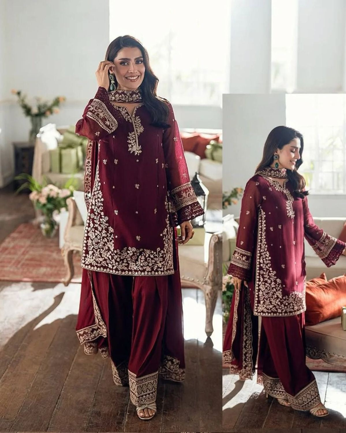 3pc Shrenz Silk Unstitched