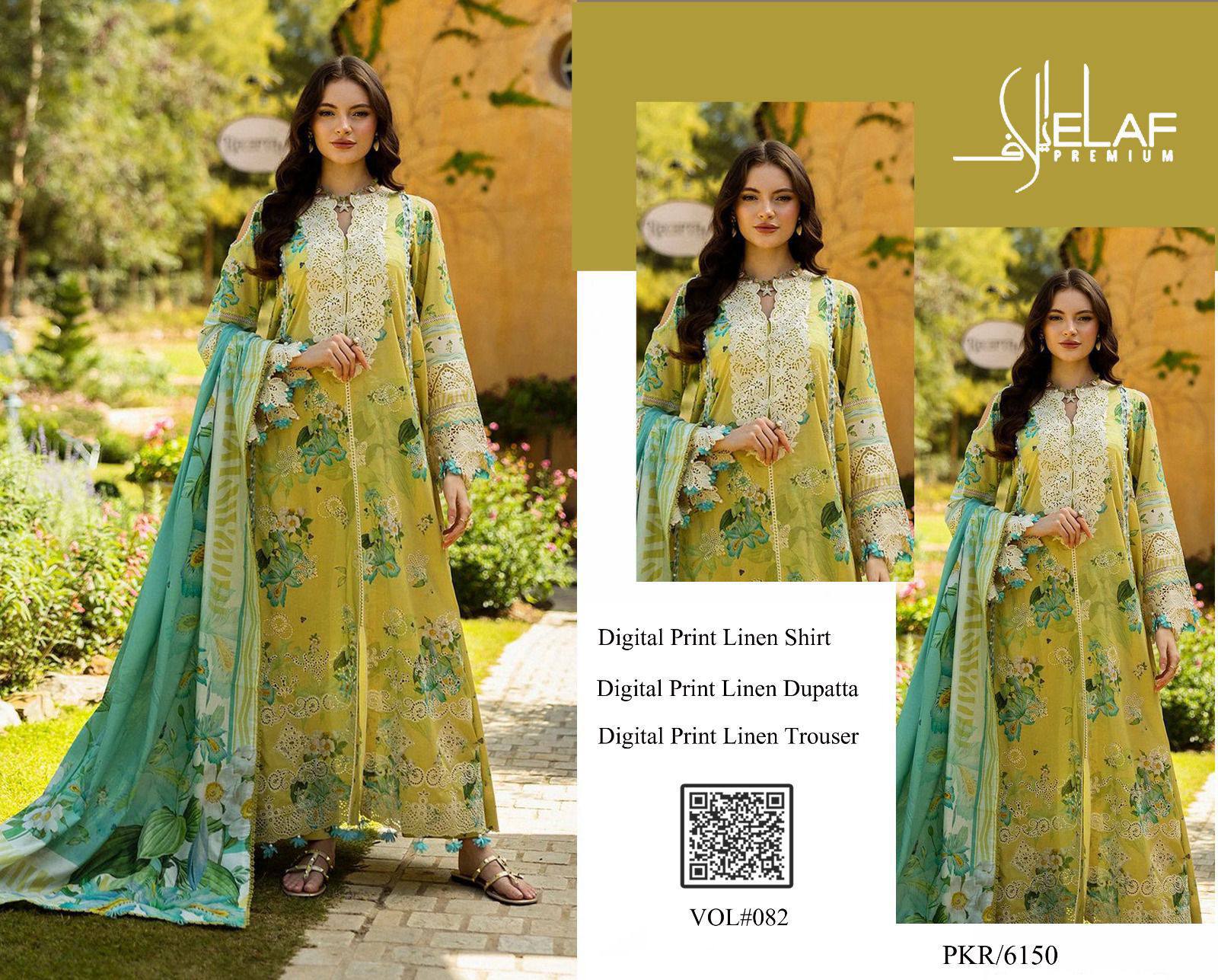 3pc Elaf Linen Unstitced