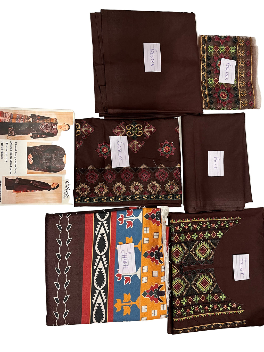 3pc Ethnic Dhanak Unstitched