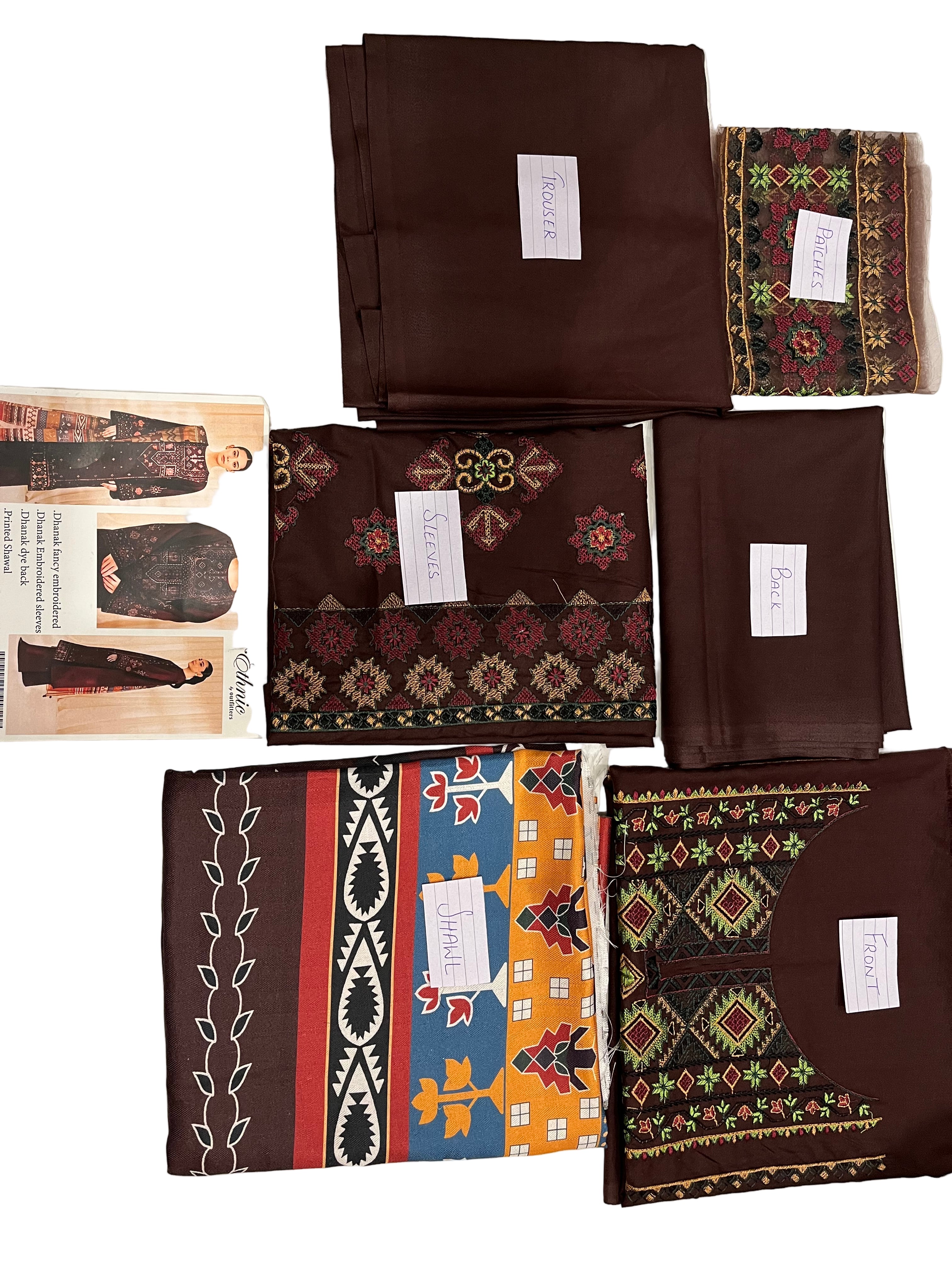 3pc Ethnic Dhanak Unstitched