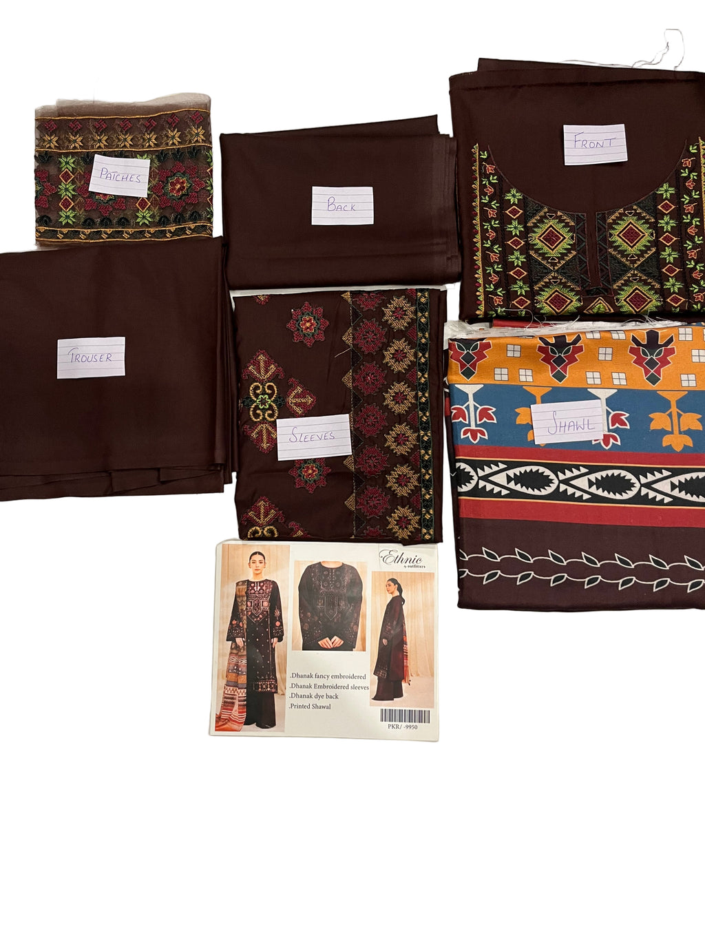 3pc Ethnic Dhanak Unstitched