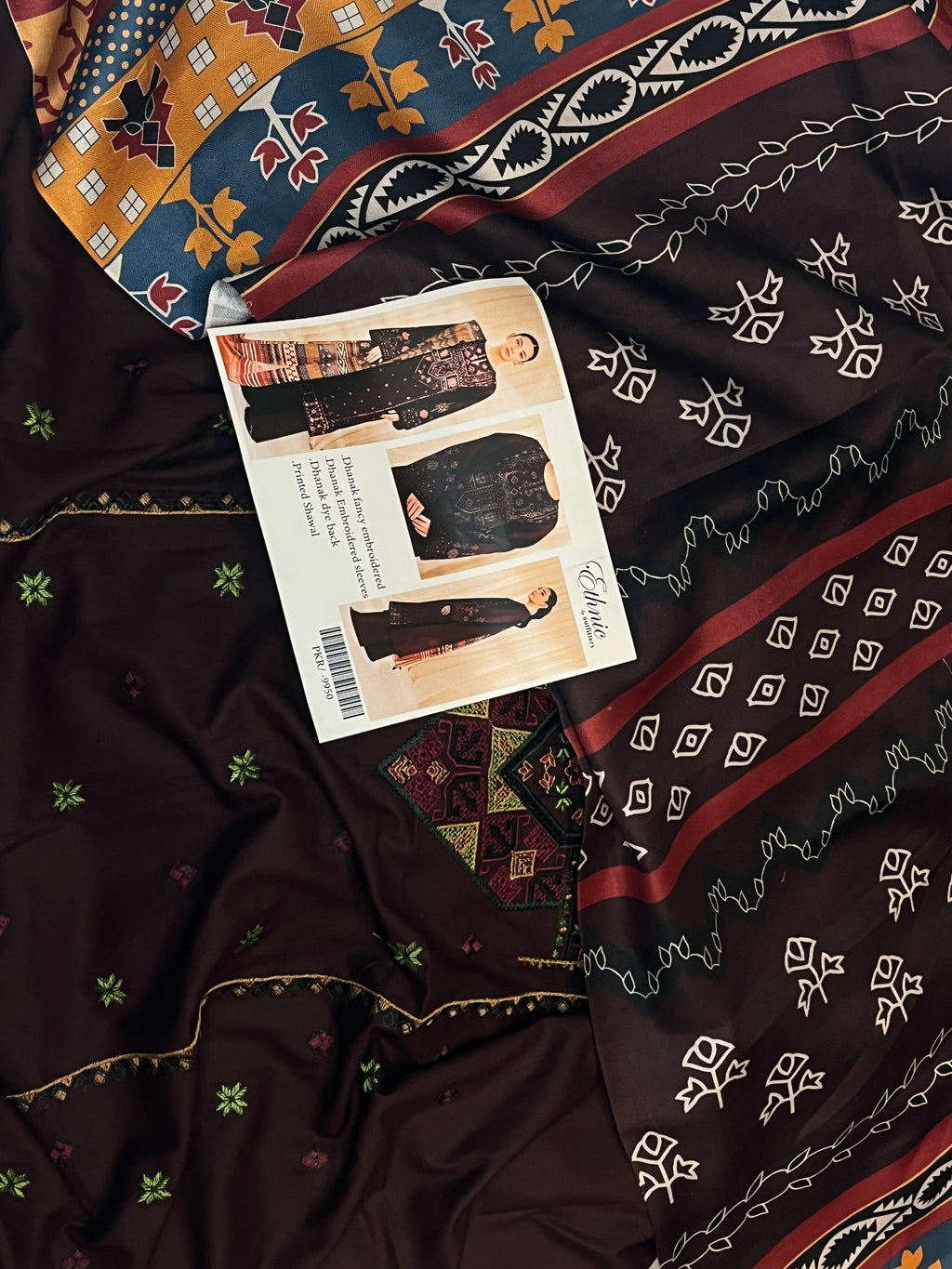 3pc Ethnic Dhanak Unstitched