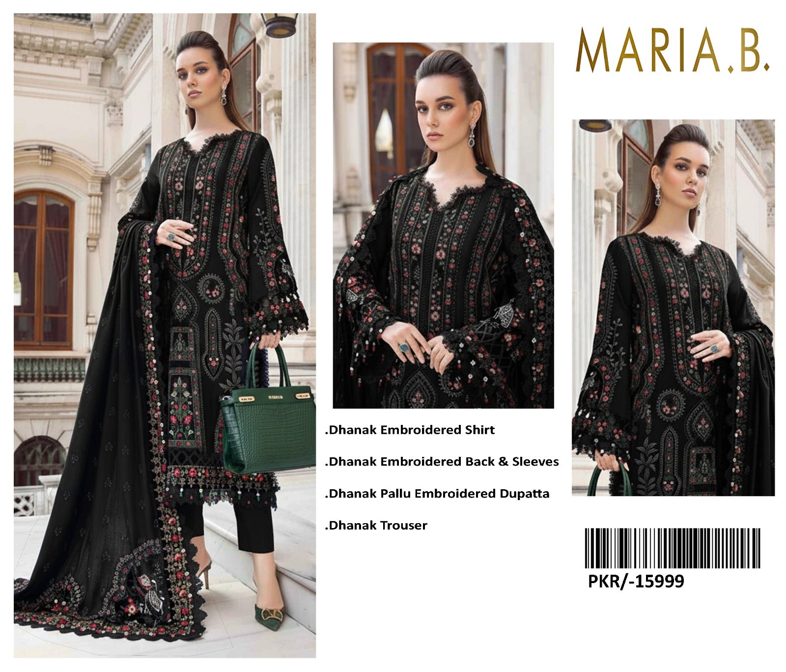 3pc Maria B Dhanak Unstitched