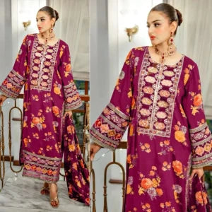 3pc Aneelas Shamoos Silk Unstitched