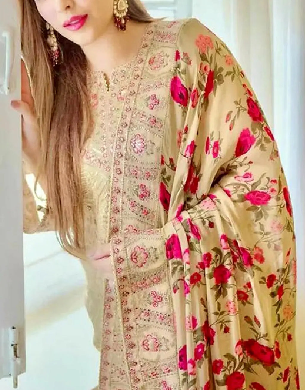 3pc Aneelas Luxury Organza Unstitched