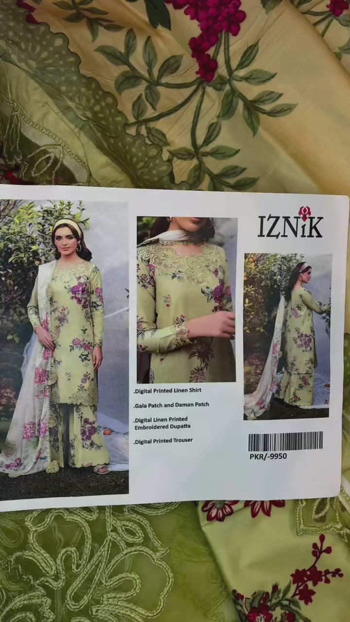 3pc Iznik Linen Unstitched