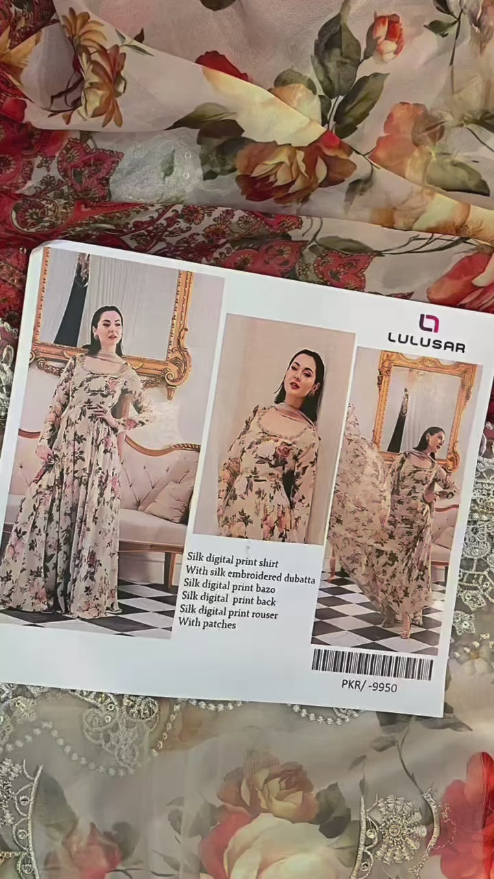 3pc Lulusar Silk Unstitched