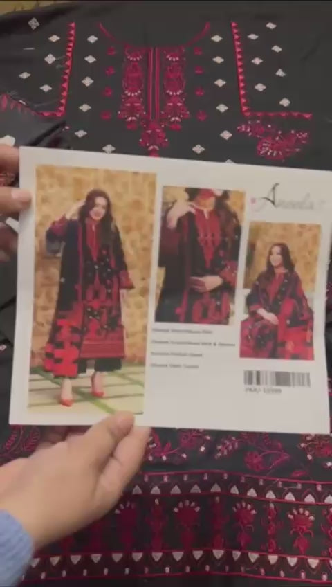 3pc Aneelas Dhanak Unstitched