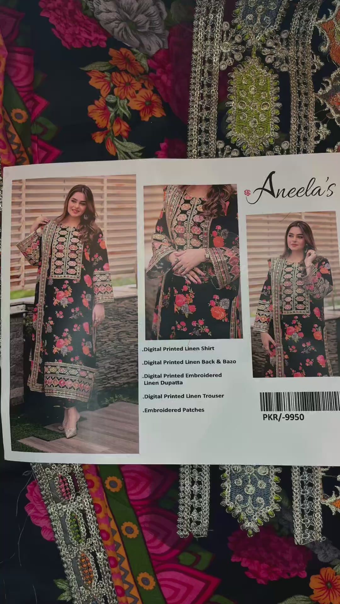 3pc Aneelas Linen Unstitched