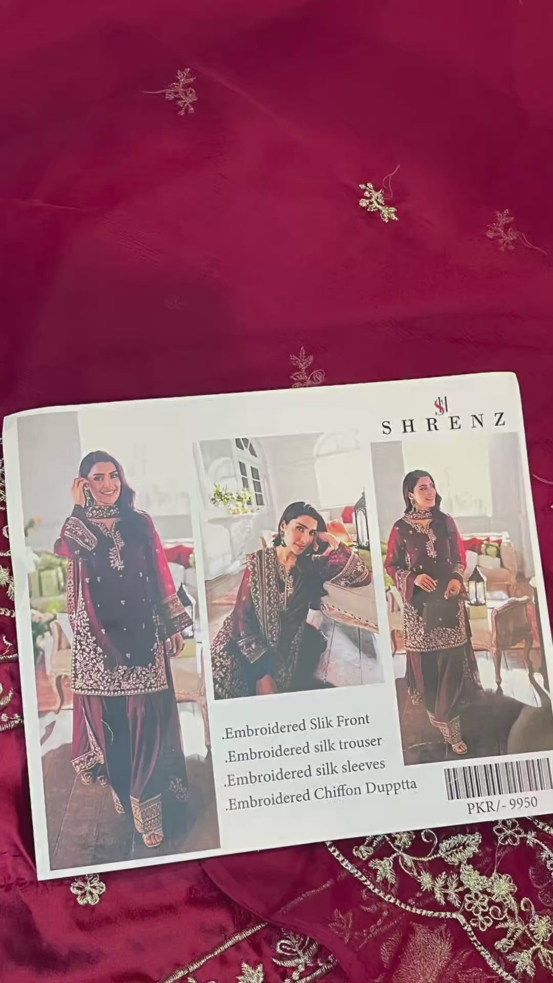 3pc Shrenz Silk Unstitched